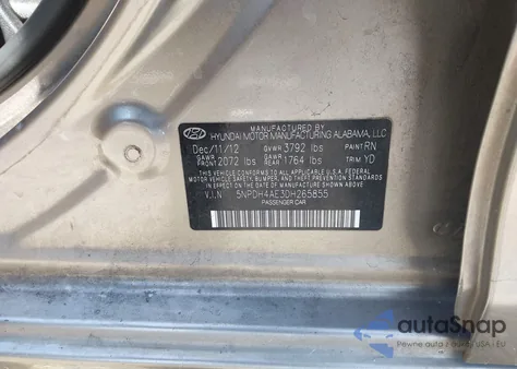 2013 Hyundai Elantra Gls из США, поврежденный, VIN 5NPDH4AE3DH265855